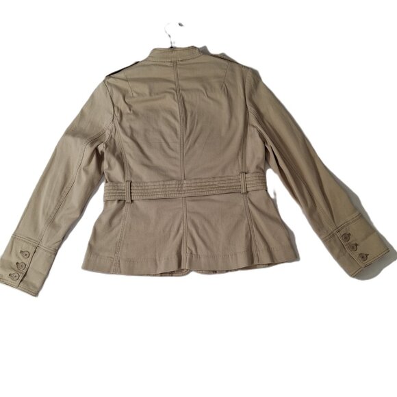 Jessica Sport Y2K Vintage Military Safari Cargo Jacket Blazer Sz 12 Khaki Travel - Picture 7 of 16